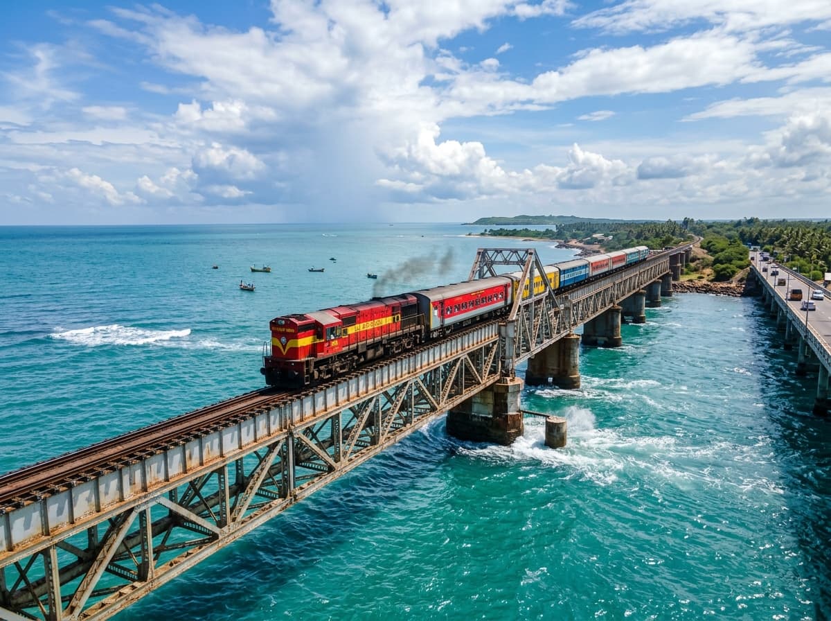 Pamban Bridge Rameshwaram, Kanyakumari & Trivandrum Temple Tour
